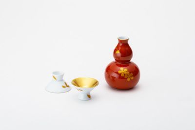 金彩桜　二人具酒器揃