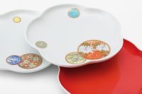 寿赤絵 トリプレット緋（AKE）3枚組径 14cm | 有田焼 深川製