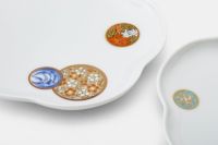 Amazon.co.jp: 深川製磁 寿赤絵 ペア蓋物 小鉢 ボンボニエール