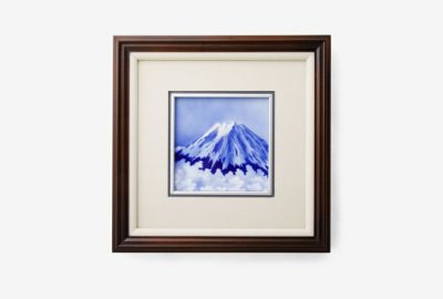 富士山　正方型陶額