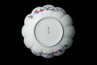 PEACE　深川製磁　あやめと朝顔　菊型飾皿　(裏側に傷あり） PEACE様専用 深川製磁 あやめと朝顔 菊型飾皿 (裏側に傷あり） - メルカリ