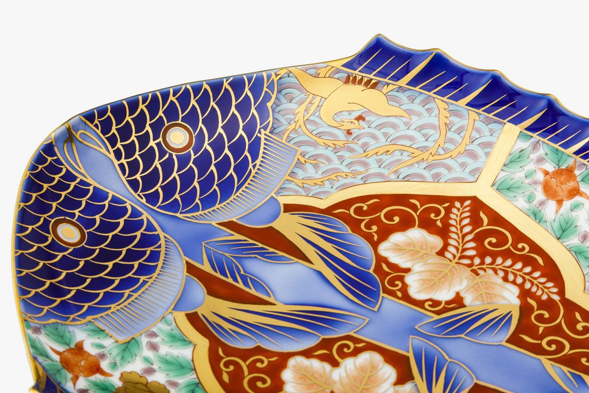 古伊万里鳳凰割地紋 魚型皿 | 有田焼 深川製磁｜公式オンラインストア