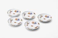 美品　陶芸　希少　年代物　青絵皿　菊花　銘々皿　丁寧に描れた　華やかな　薄い作り 美品 陶芸 希少 年代物 青絵皿 菊花 銘々皿 丁寧に描れ