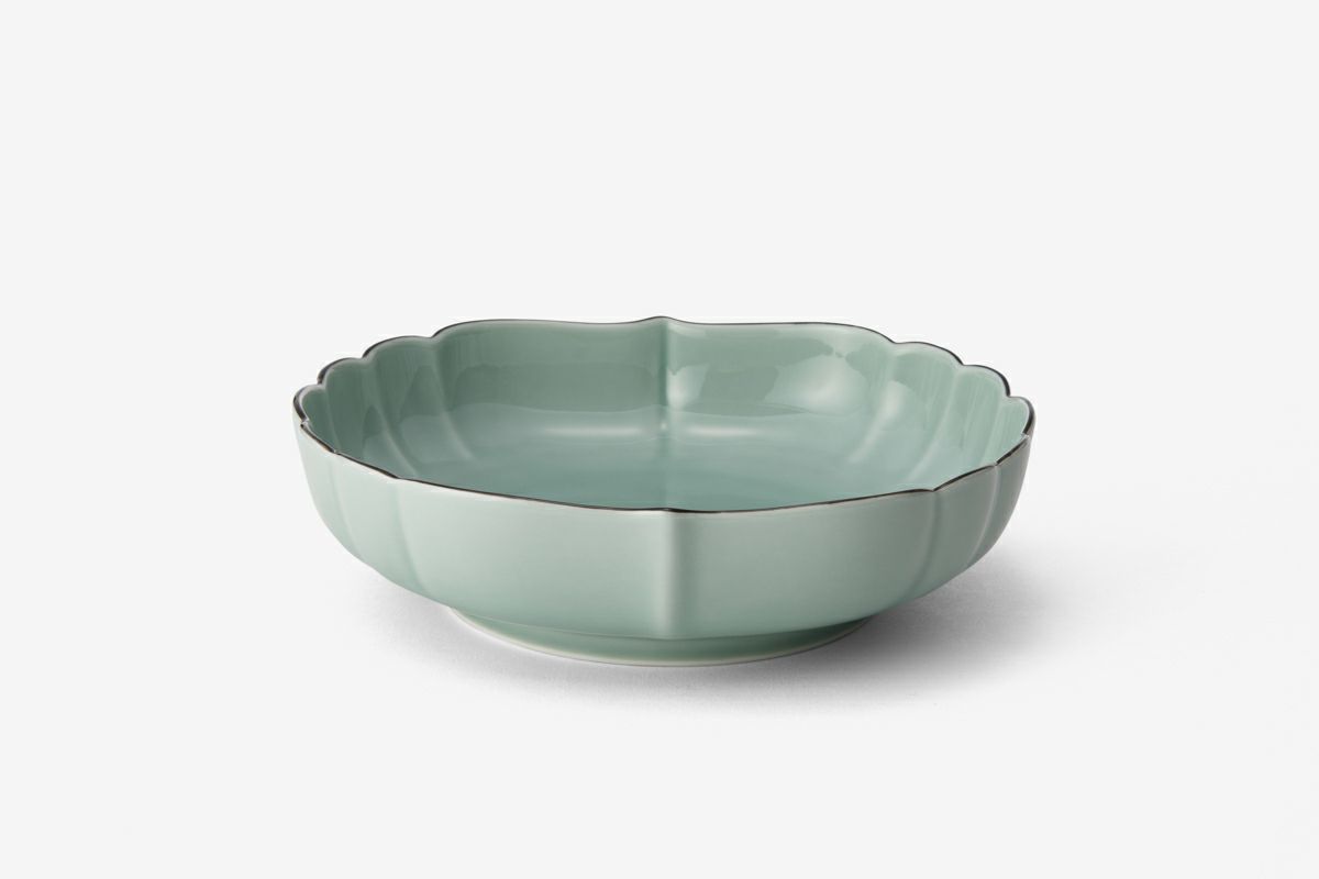 廃番品 深川製磁 亀 皿 2枚 六角 千彫 小鉢 2個 青磁（桐鳳凰紋 角4 