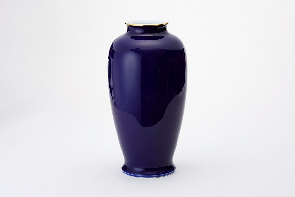 ルリ牡丹 細長14号花生 | 有田焼 深川製磁｜公式オンラインストア