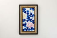 【深川製磁】染付花鳥図 川浪筍谷 深川製磁染付 陶額 額装 有田焼 陶板画 深川製磁】染付花鳥図 川浪筍谷 深川製磁染付 陶