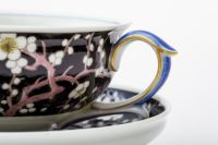 Amazon.co.jp: 美術有田焼・深川製磁・小皿揃五枚・梅の花