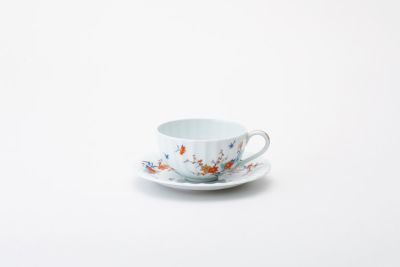 色絵花鳥紋　紅茶碗皿