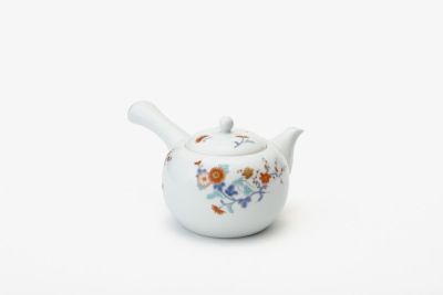 色絵花鳥紋　松型急須