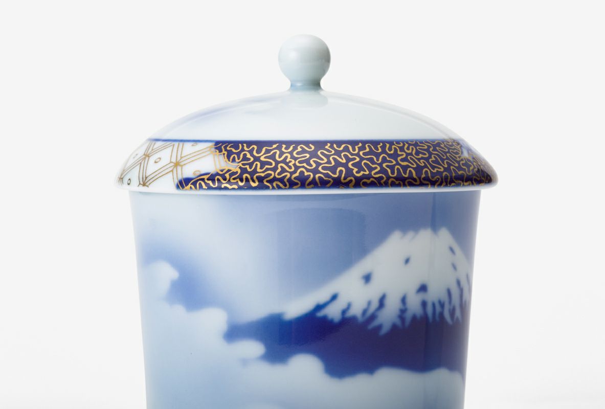 深川製磁 旧い 富士山 急須 蓋付湯呑み 茶器揃 箱入り未使用 売買され 