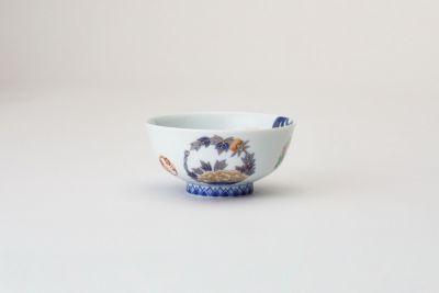 染錦花丸紋　飯碗