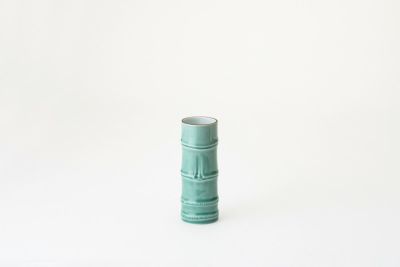 笹青磁竹彫刻 小花生