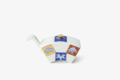 格子松竹梅　扇型正油差（醤油差し）