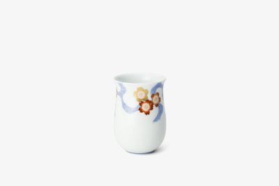 川に桜　茄子型小湯呑