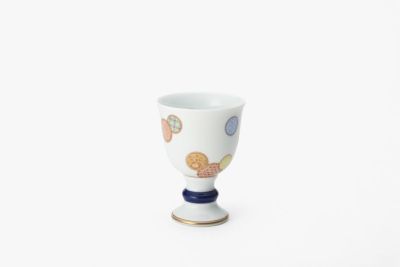 古代呉須赤絵丸紋　ワインカップ