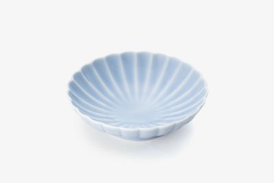 ≪５≫うす青釉　菊花小付