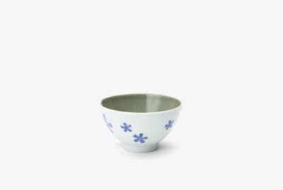 茶灰釉桜　巴型飯碗
