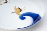 白金波鶴紋瑠璃 5寸皿 | 有田焼 深川製磁｜公式オンラインストア