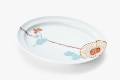 重陽の花紋様きび　オーバル