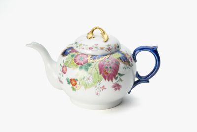 染錦絢爛草花絵　花結びポット