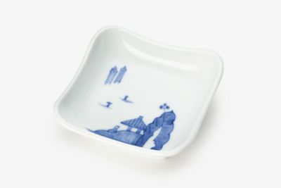 ゆるり山水　四方波取皿　径11.5㎝