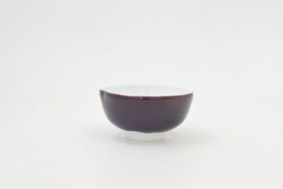 23谷窯紫彩　手造抹茶碗（ろくろ士名入り）