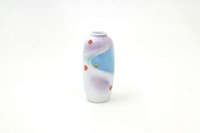 流水小花散らし　みちのく３号花生（高9.5cmミニ花生）