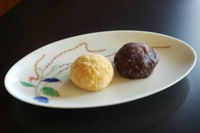 水引草　楕円皿