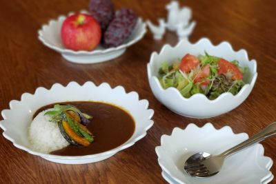 白磁ATUSHI　涼夏セット(お皿5点セット)ミニオブジェは付きません