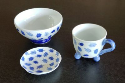 亀好きにはたまらない　食卓3点揃